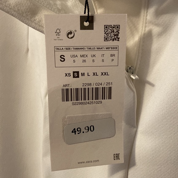 Zara Womens High Waisted Flared Pants White Small NWT - Picture 5 of 7